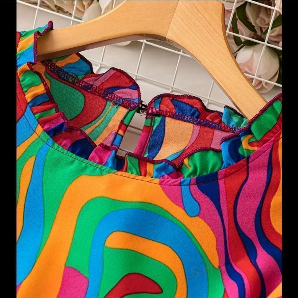 Gorgeous Vibrant Abstract Women's Top - Sz 14 - Picture 3 of 7